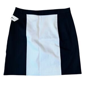 NWT Worthington Colorblock Retro Style Mini Skirt Black White Women's Size 4